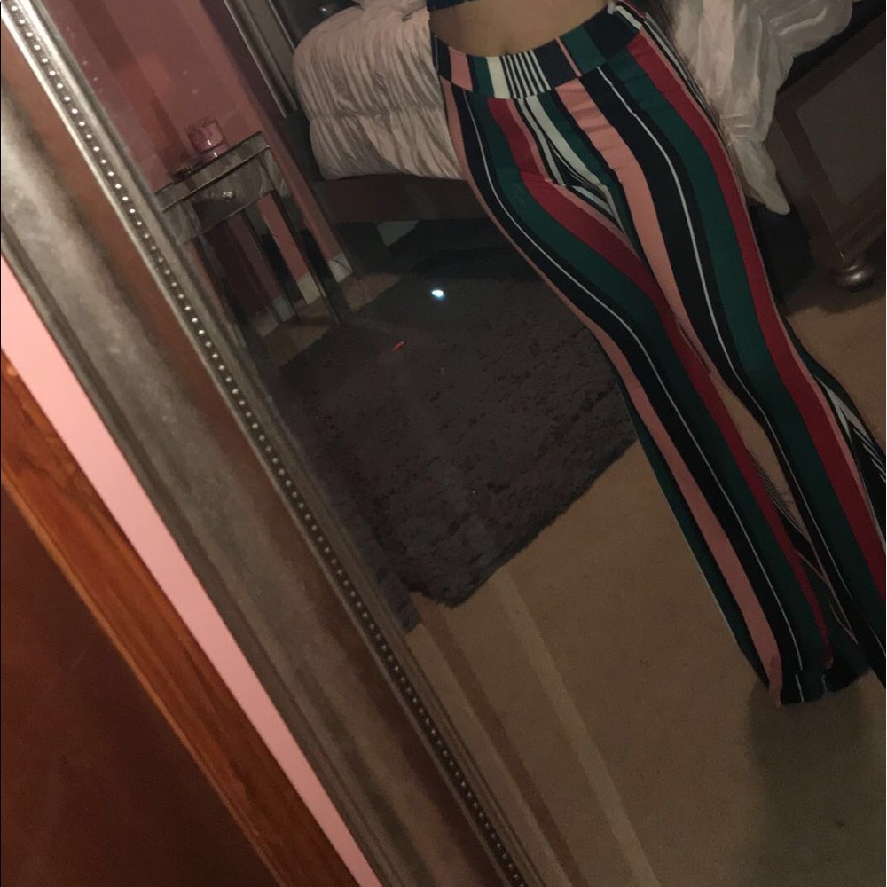 Striped flare pants